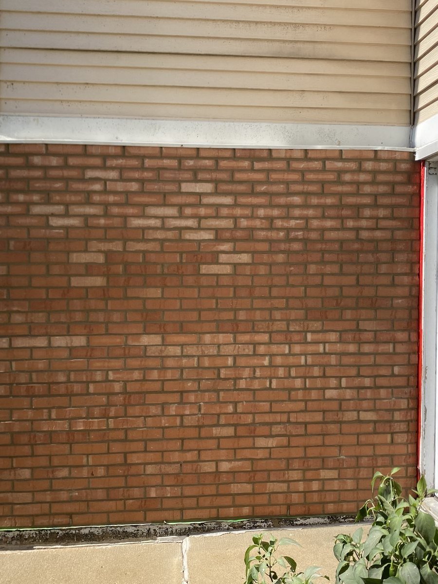 Brick wall completed after rebuild