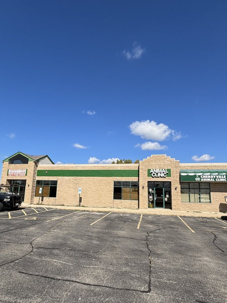 Multi-unit commercial property after masonry repair and painting