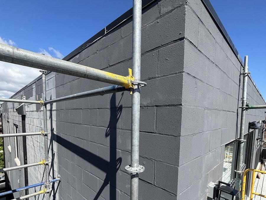 Masonry after prep and coating